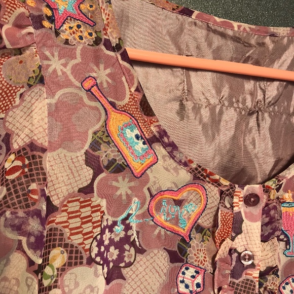 Laura Lees Top Shop UK Fun Skulls Hearts Dress Embroidery small - Picture 4 of 5